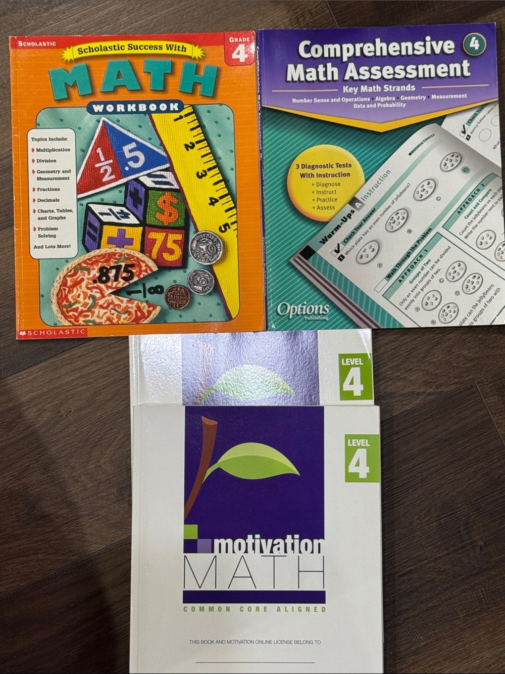 Grade 4 Math Workbook Bundle - Bright Color Covers